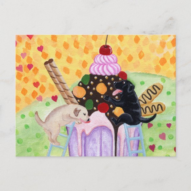 Ice Cream Labradors Postcard (Front)