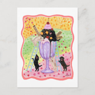 Ice Cream Labradors Postcard