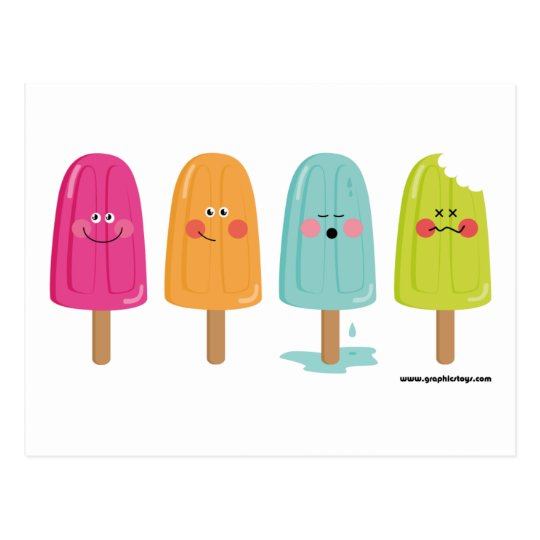 ice cream lemon postcard