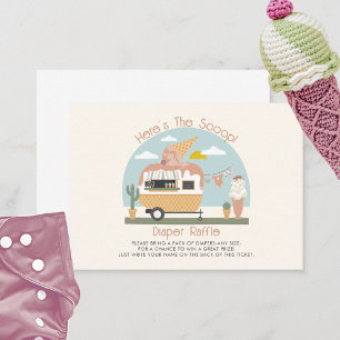 Ice Cream Light Pink Baby Shower Diaper Raffle Enclosure Card