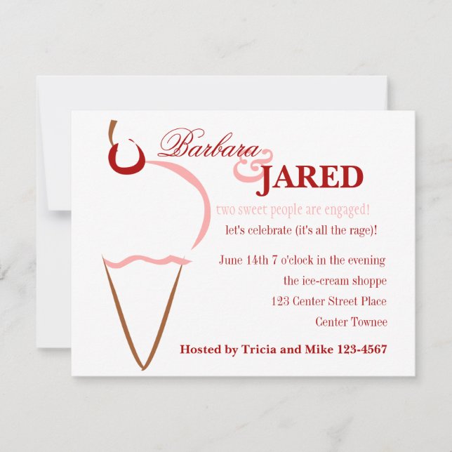 Ice Cream Lines Invitation (Front)