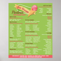 Ice Cream Logo, Ice Cream Parlour Menu