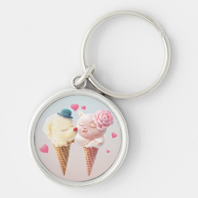 Ice Cream Love Key Ring (Front)