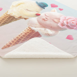 Ice Cream Love Sherpa Blanket
