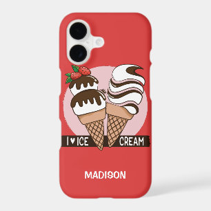 Ice Cream Lover custom name & colour phone cases