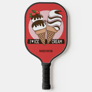Ice Cream Lover custom name & colour Pickleball Paddle