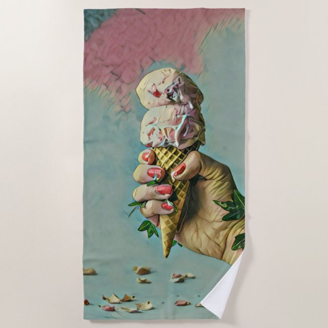 Ice cream lover gift beach towel (Front)