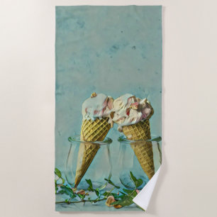 Ice cream lover gift beach towel