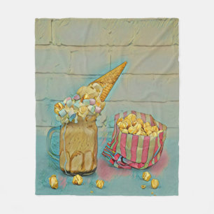 Ice cream lover gift fleece blanket