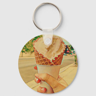 Ice cream lover gift key ring