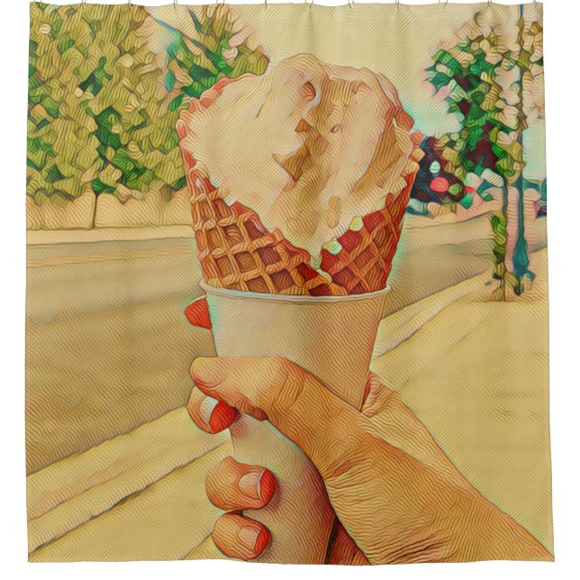 Ice cream lover gift shower curtain (Front)