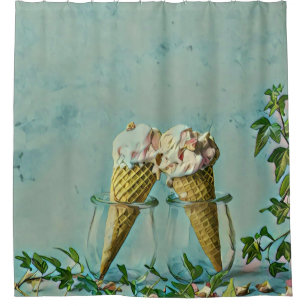 Ice cream lover gift shower curtain