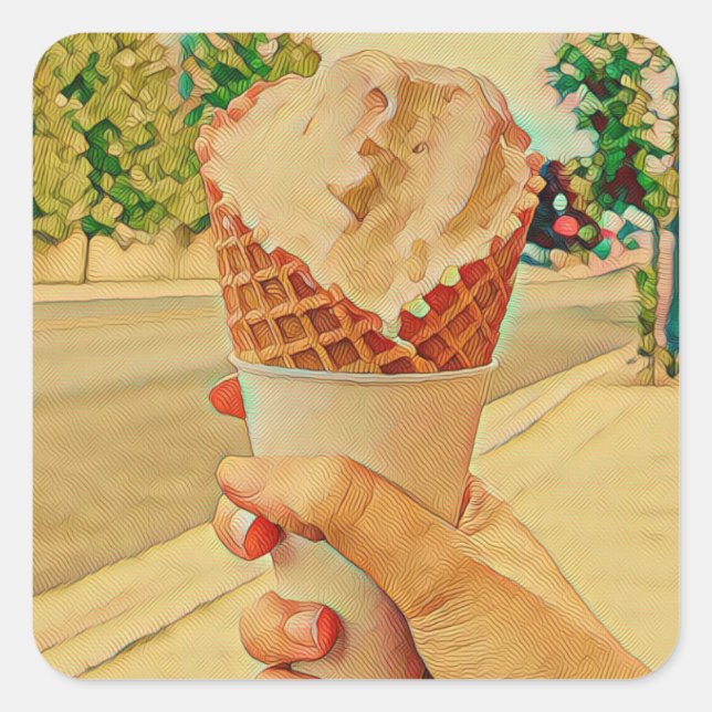 Ice cream lover gift square sticker (Front)