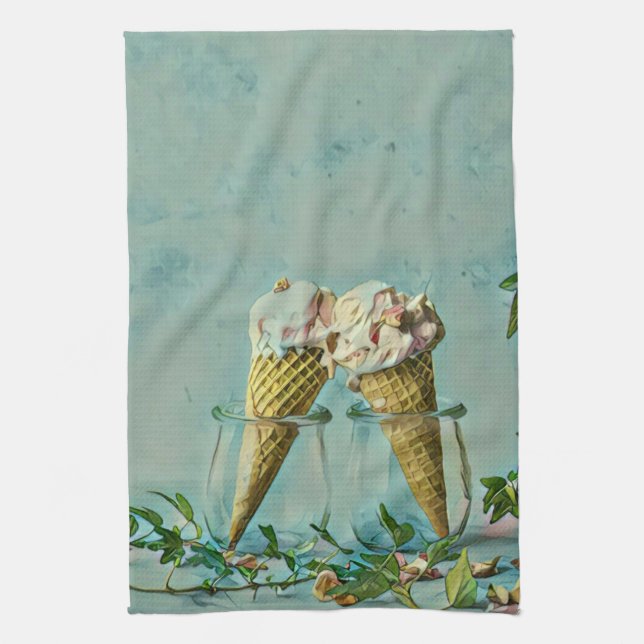 Ice cream lover gift tea towel (Vertical)