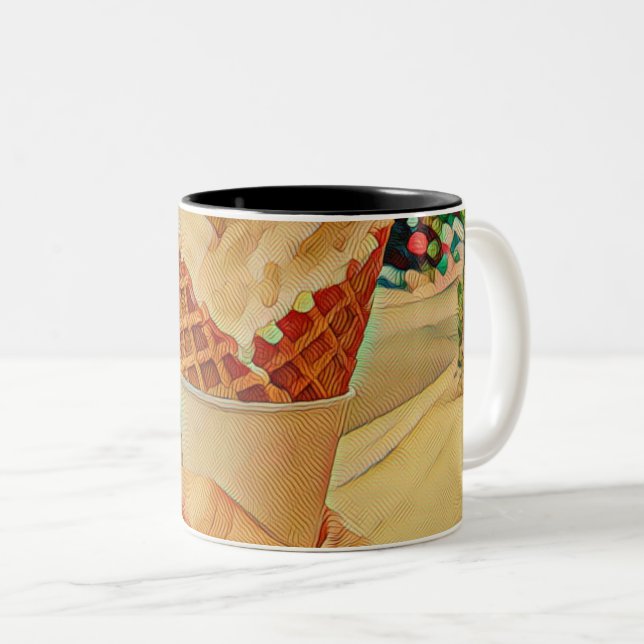 Ice cream lover gift Two-Tone coffee mug (Front Right)