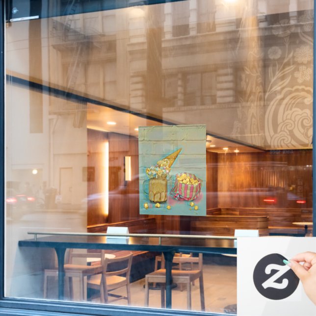 Ice cream lover gift window cling (Cafe Window)