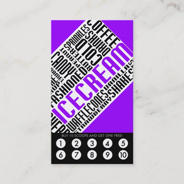 ice cream loyalty (wordWEBs) Card (Front)