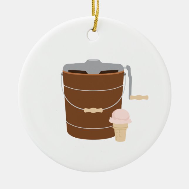 Ice Cream Maker Ceramic Tree Decoration (Front)