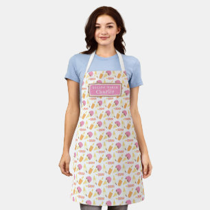 Ice cream maker personalised lolly cones pattern apron