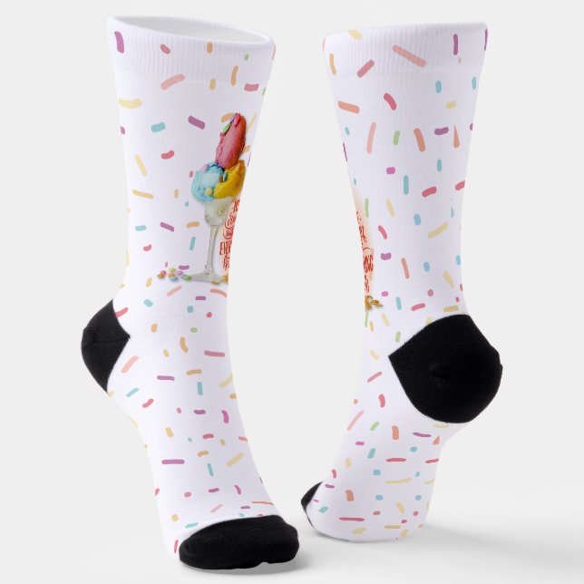 Ice cream makes everything better stylish socks (Angled)