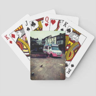 Ice cream man playing cards