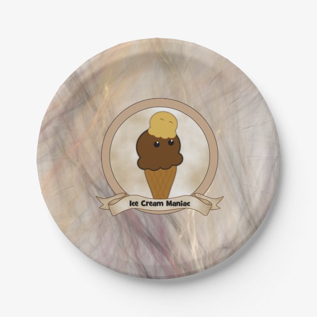 Ice Cream Maniac Paper Plate (Front)