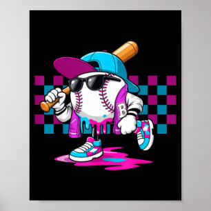 Ice cream melt baseball street vibes  poster
