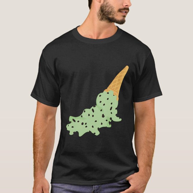 Ice Cream Mint Chocolate Chip Melted T-Shirt (Front)