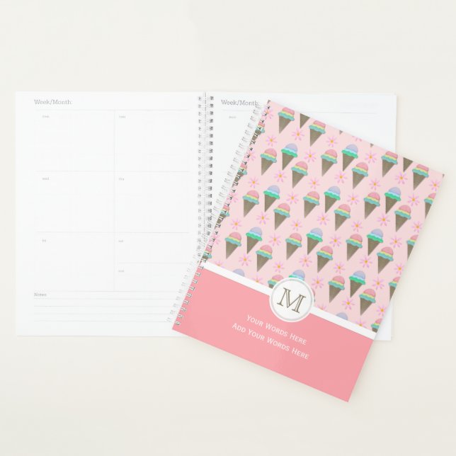 Ice Cream Monogram  Planner (Display)