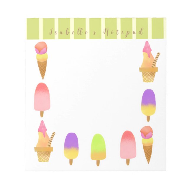 Ice Cream Notepad (Front)
