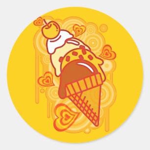 Ice_Cream_Paint Classic Round Sticker
