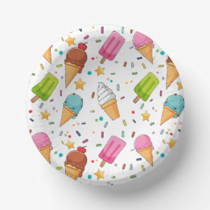 Ice Cream Paper Bowls, Sweet Treat Dessert Plate
