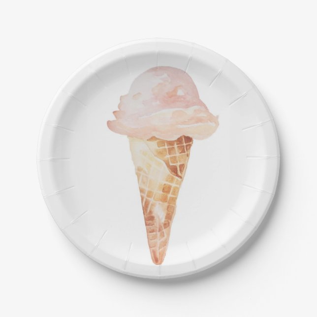 Ice Cream Paper Plates, 7" Paper Bowl Paper Plate (Front)