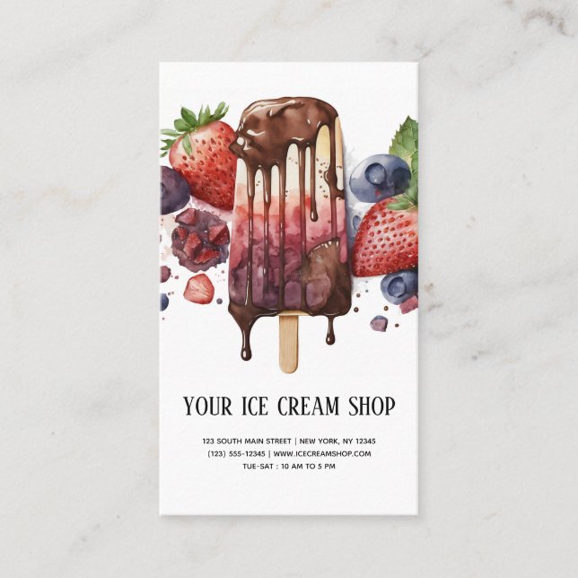 Ice Cream Parlour business card (Front)