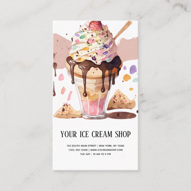 Ice Cream Parlour business card (Front)