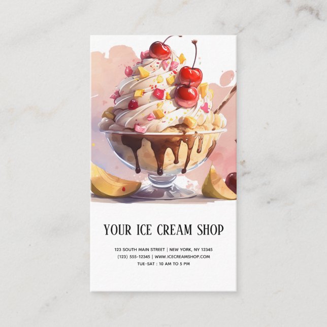 Ice Cream Parlour business card (Front)
