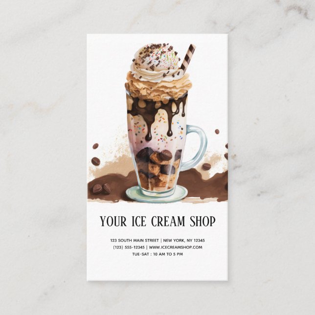Ice Cream Parlour business card (Front)