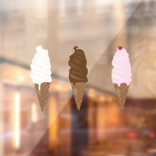 Ice Cream Parlour Cones Window Cling
