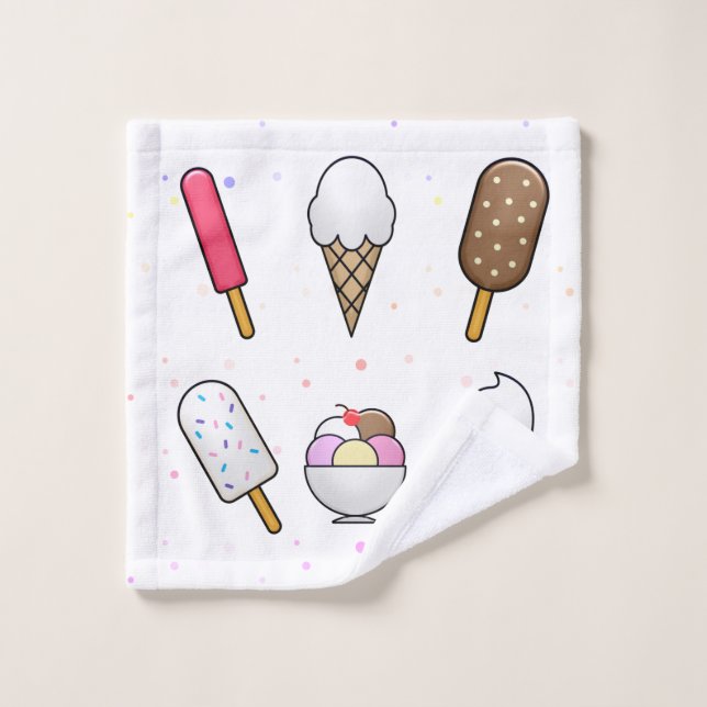 Ice Cream Parlour Dream Bath Towel Set (Wash Cloth)