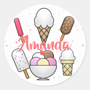 Ice Cream Parlour Dream Classic Round Sticker