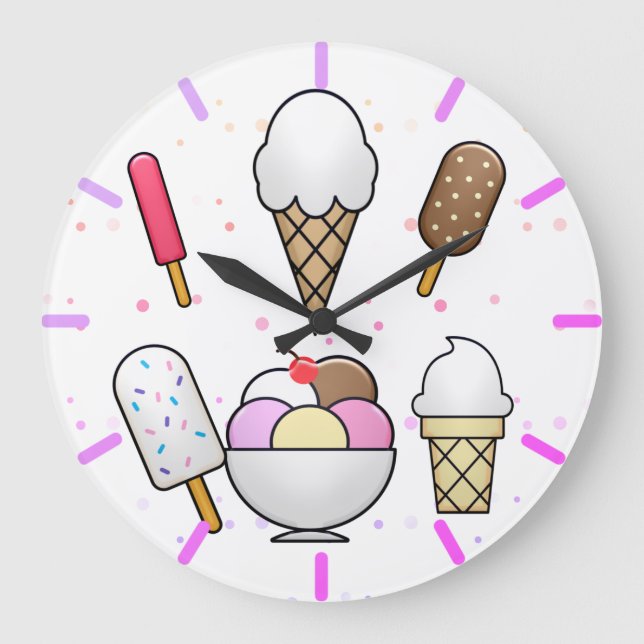 Ice Cream Parlour Dream Large Clock (Front)