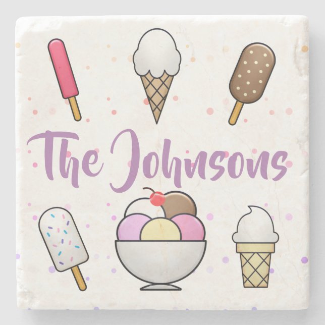 Ice Cream Parlour Dream Stone Coaster (Front)