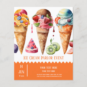 Ice cream parlour flyer