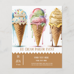 Ice cream parlour flyer