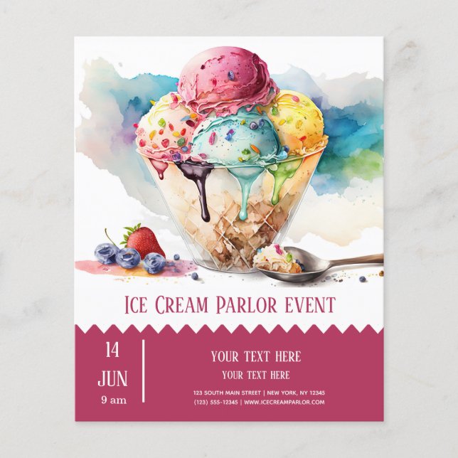 Ice cream parlour flyer (Front)