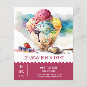 Ice cream parlour flyer
