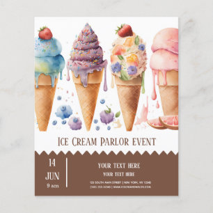 Ice cream parlour flyer