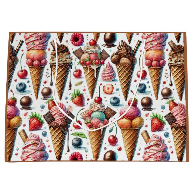 Ice-Cream Parlour Party Large Gift Bag (Front)