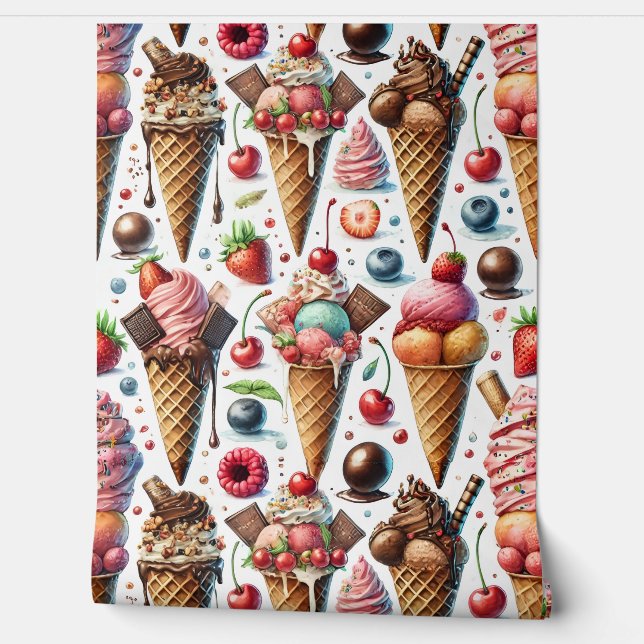 Ice-Cream Parlour Party Wallpaper (Unrolling)
