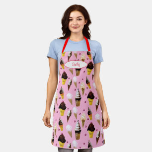 Ice Cream Parlour Retro Pink Personalised Apron